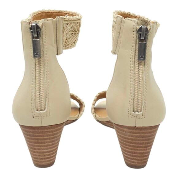 Lucky Brand Joshelle Wedge Heel Sandal Women 8.5 M Ankle Strap Zipper Back - Picture 4 of 15